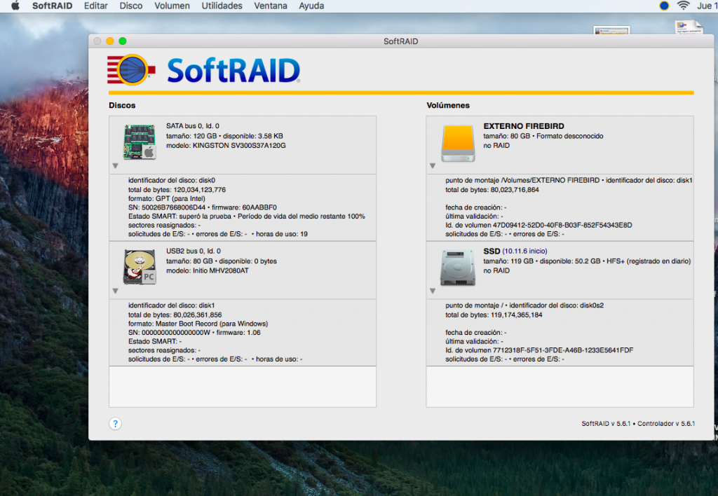 SoftRAID Versión 5.6